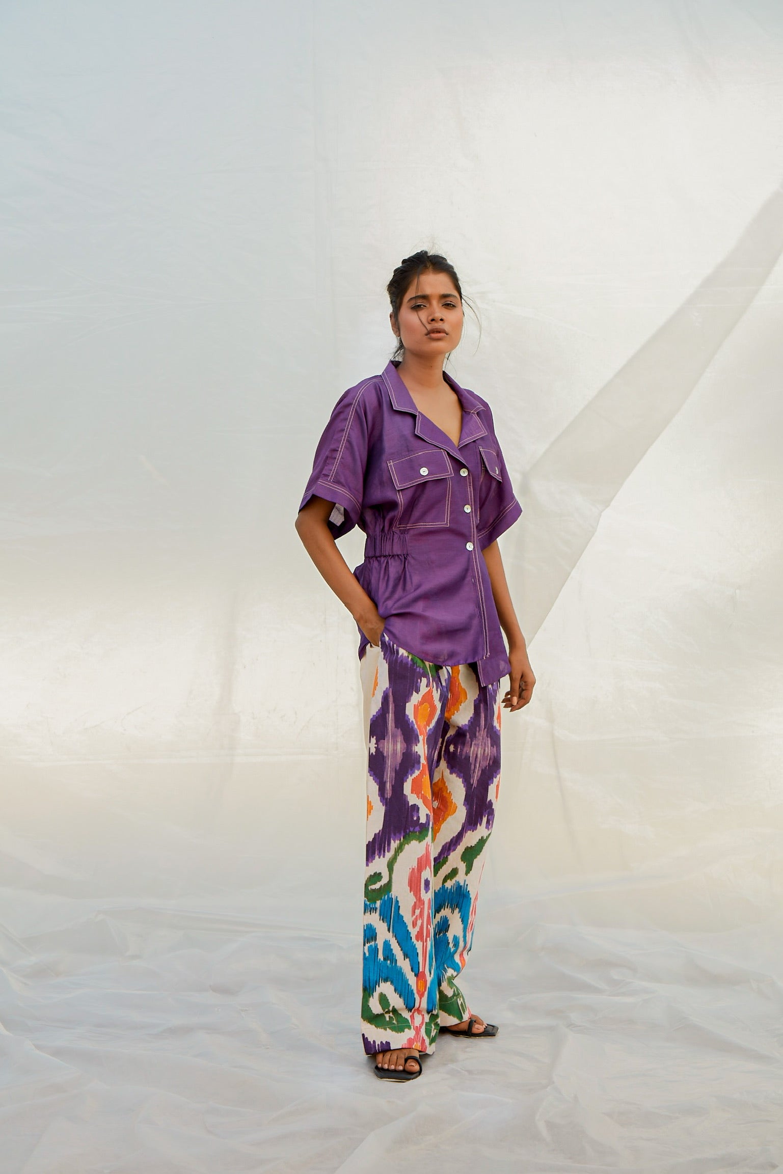 Waist Cinch Purple Shirt-BENNCH