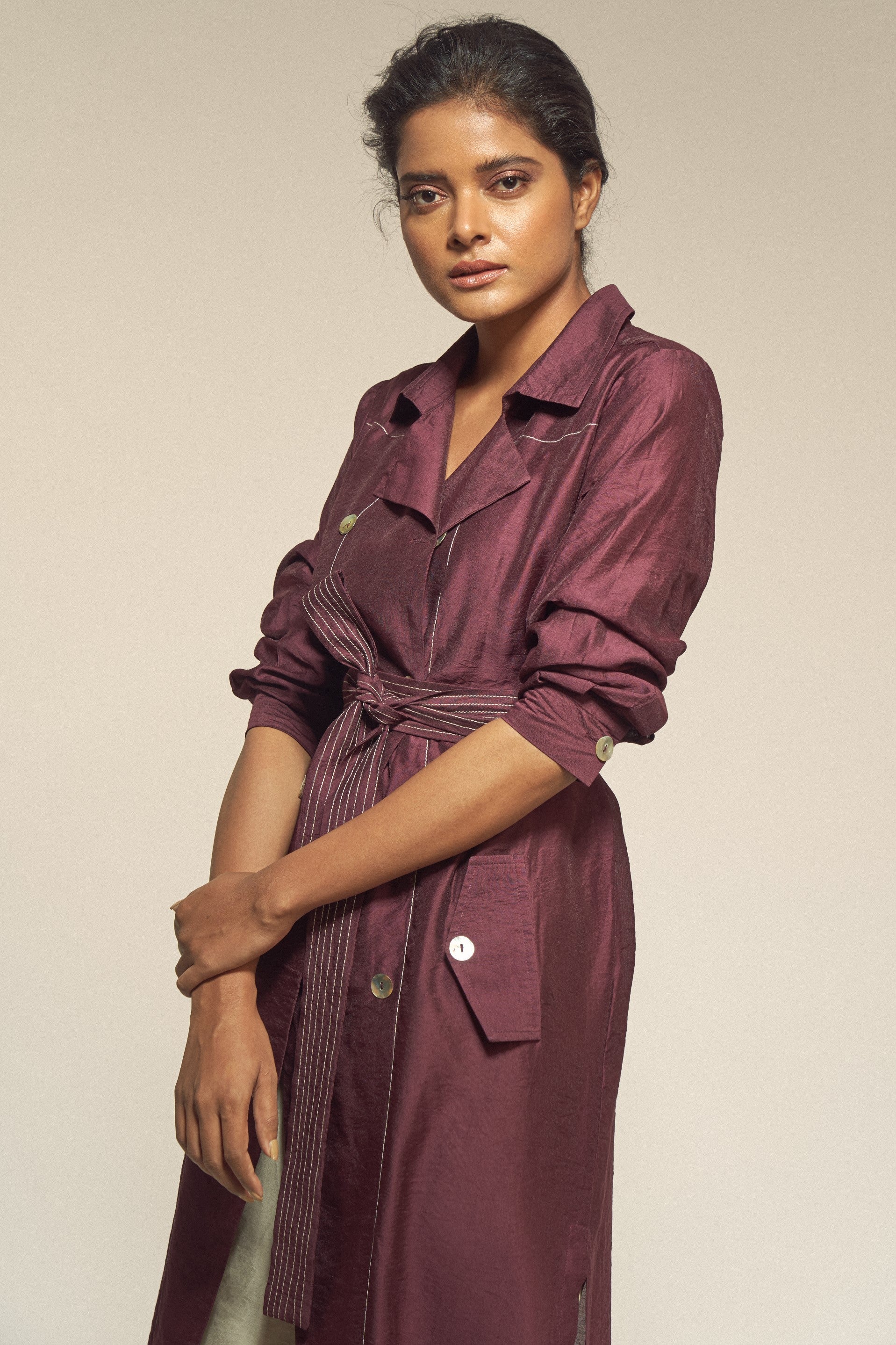 Solid Silk Jacket-BENNCH