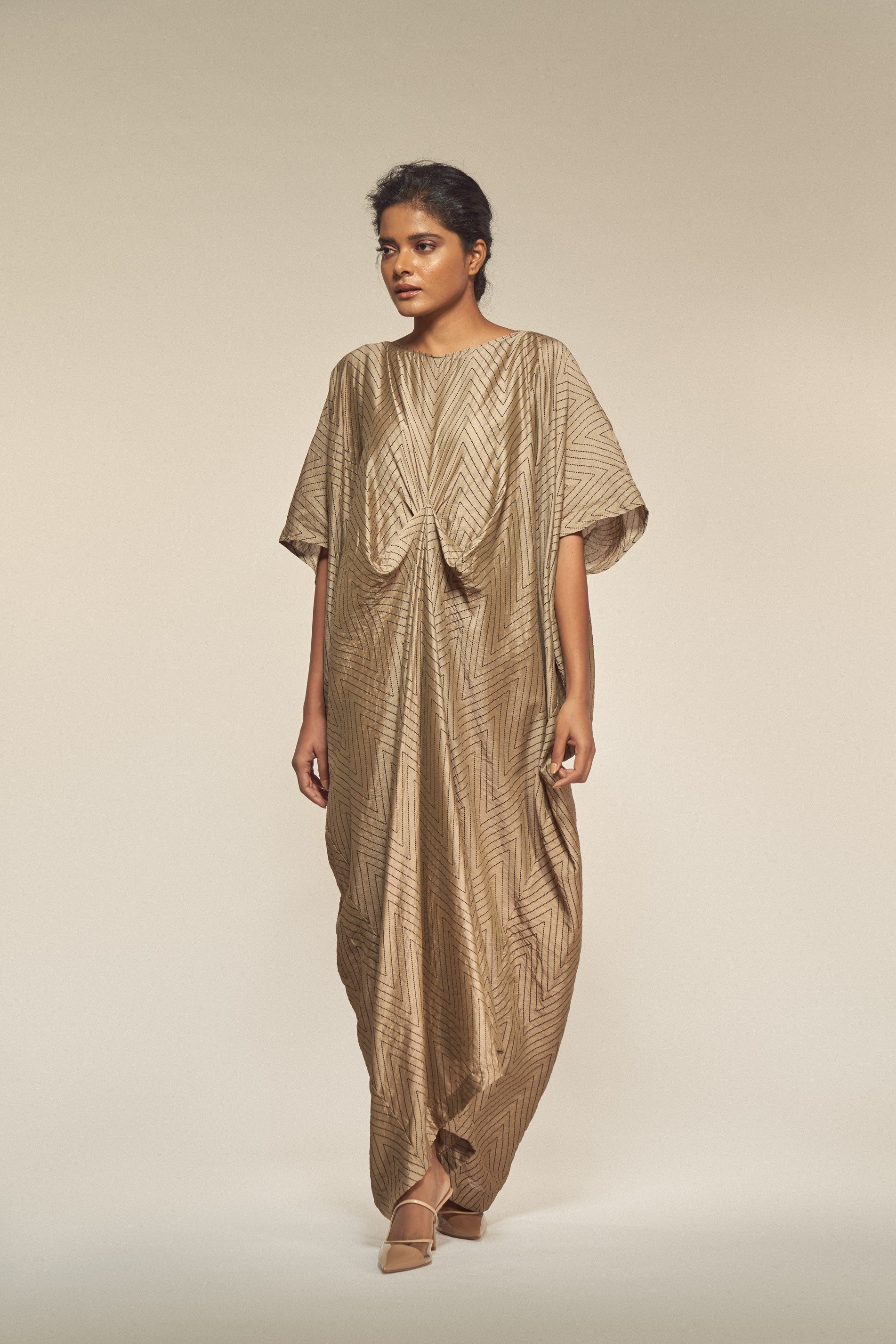 Chevron Silk Kaftan-BENNCH