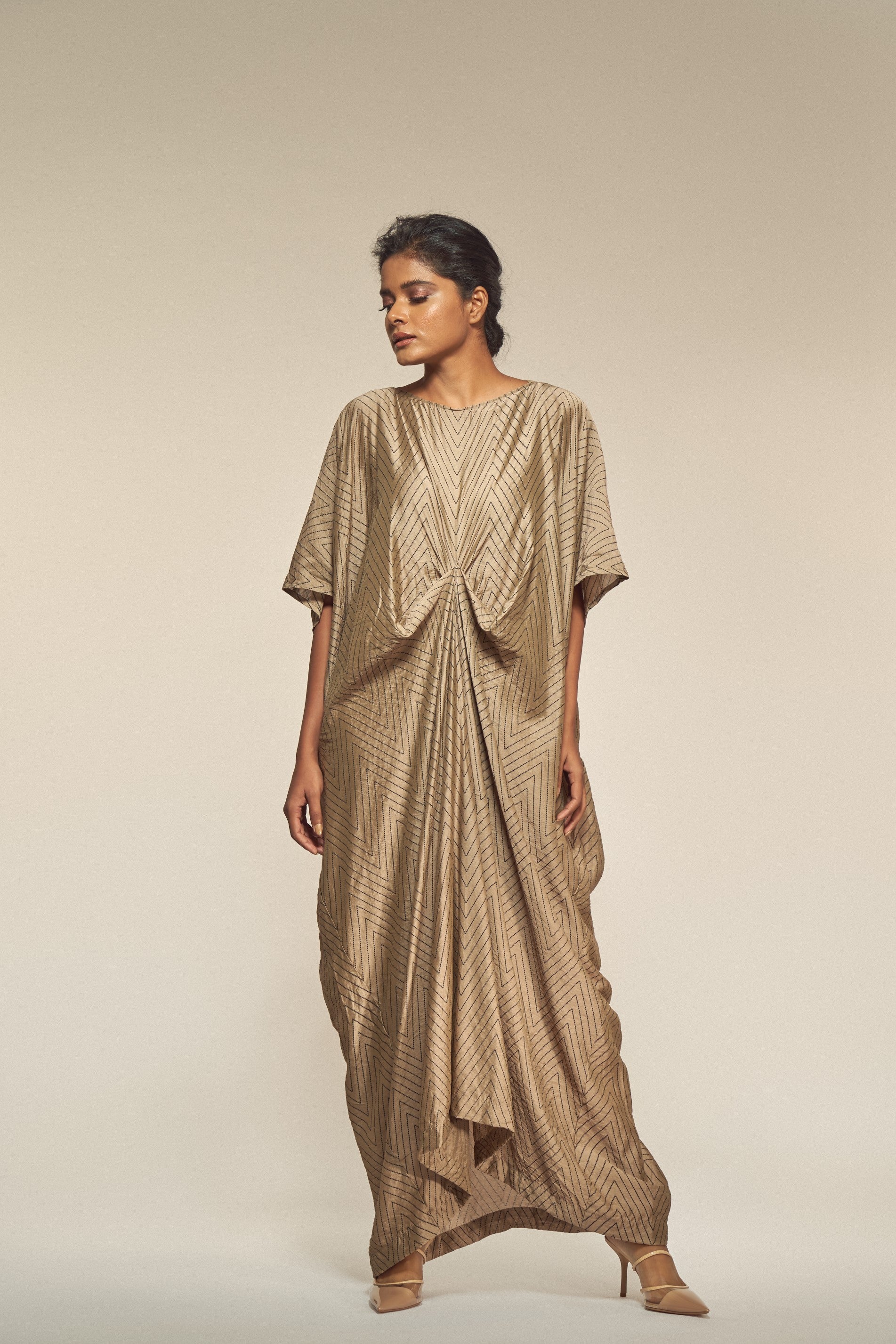 Chevron Silk Kaftan-BENNCH
